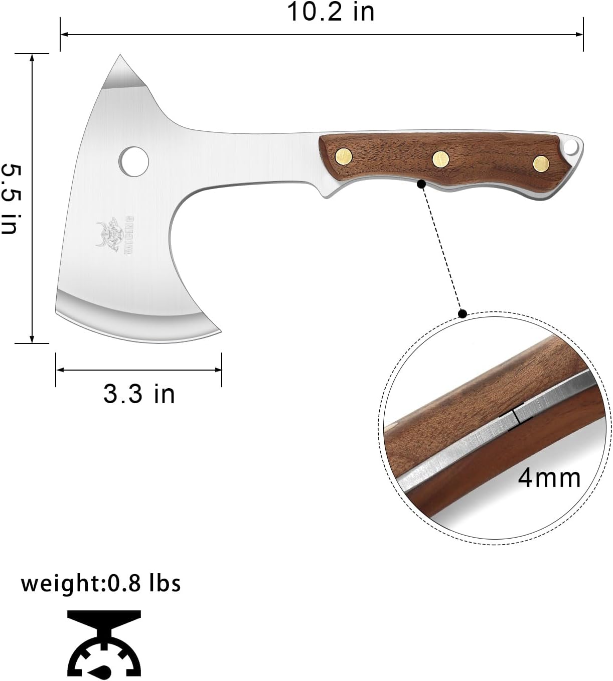 Throwing Axes - 3 Pack, 10.2" Throwing Axe Set, Full Tang with Sheath Stainless Steel Throwing Hatchet, Great for Recreation and Competition