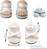 Vista 2 de 10 pares de zapatos de muñeca de 18 pulgadas, botas BOSOIRSOU de 2.75 pulgadas, zapatos de baile, sandalias, zapatos casuales, zapatos de lona