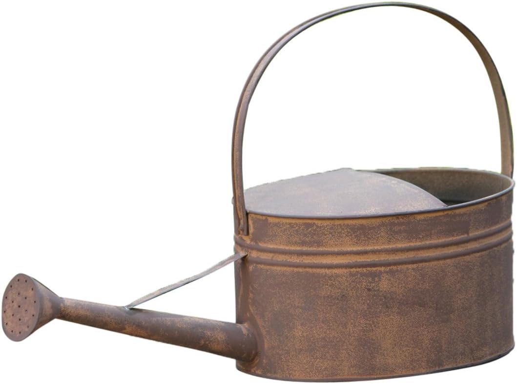 Your Heart's Delight Oblong Watering Can, 18 by 7 by 12-Inch, Rusty