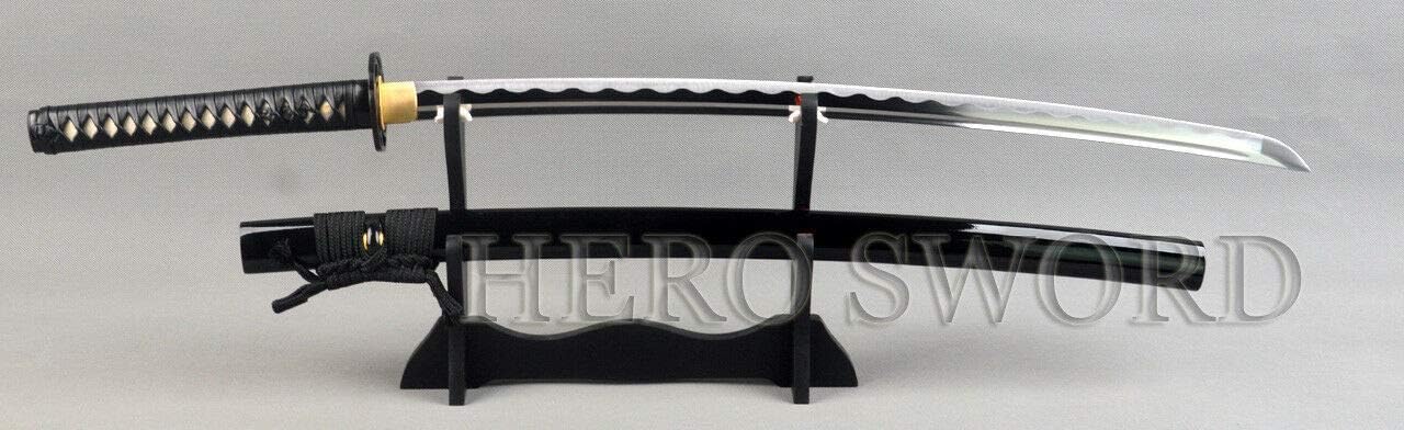 HERO SWORD Handmade The Last Samurai Katana Hand Forged 1095 High Carbon Steel Full Tang Samurai Sword Very Sharp Authentic Japanese Weapons Genuine Ray Skin Real Leather Ito Handle Cool Sword