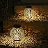 Tomshine Solar lantaarn voor buiten, decoratieve metalen hangende ledlampen, IP44 waterdicht, voor auto aan/uit, tuinlantaarn op zonne-energie, voor patio, binnenplaatsen, gazons, balkons, terrassen, 2 stuks