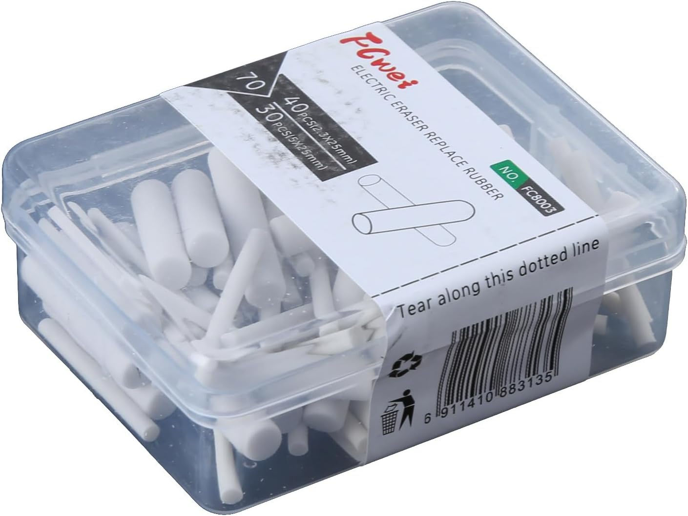 GUSENG 2.3mm 5mm Electric Eraser Refill Eraser with 40Pcs 30Pcs Refills Replacement Erasers Sketch Erasers