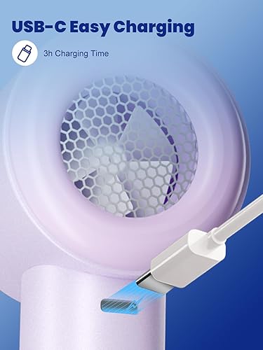 Miniatura 7 de Ventilador de mano portátil con enfriador de hielo, ventilador personal recargable turbo ajustable de 1-100 velocidades con pantalla digital, mini