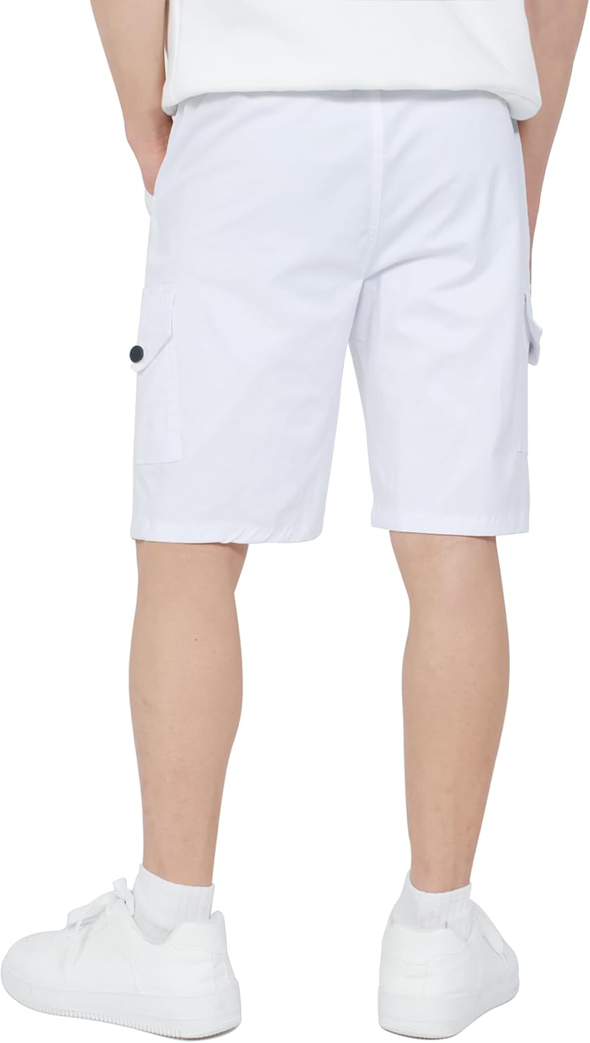 CAMLAKEE Boys Stretch Cargo Shorts Elastic Waist School Kids Twill Summer Short - Image 3