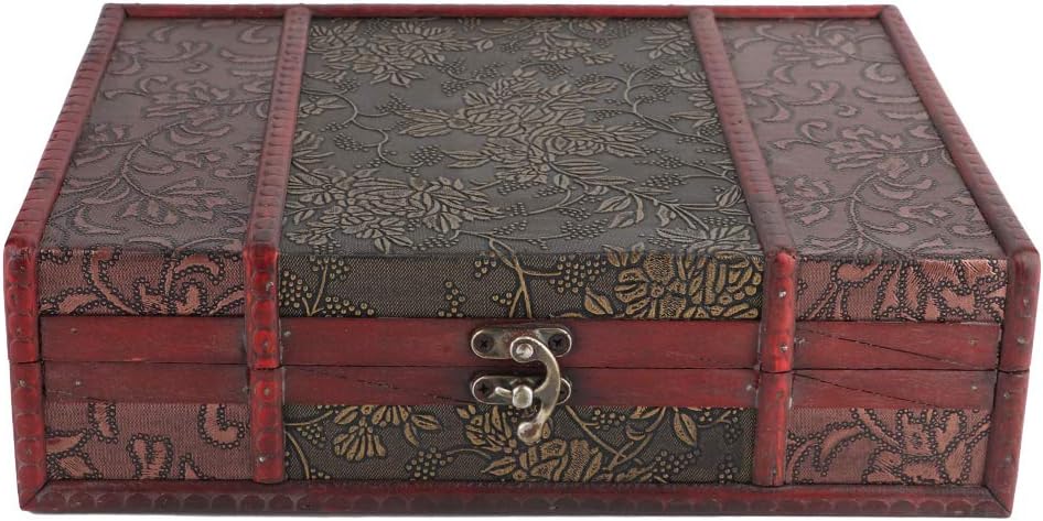 Handcrafted Wooden Jewelry Storage Box, Vintage Desktop Organizer with Alloy Buckle for Displaying Jewelry, Bracelets, Earrings, and Necklaces