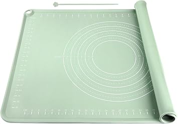 Extra Large Silicone Baking Mat for Countertops, Extra Thick 28" x 20" Non-Slip Pastry Mat with Raised Edges and Measurements, Food-Grade Dough Rolling Sheet for Kneading, Pizza, Bread,Fondant