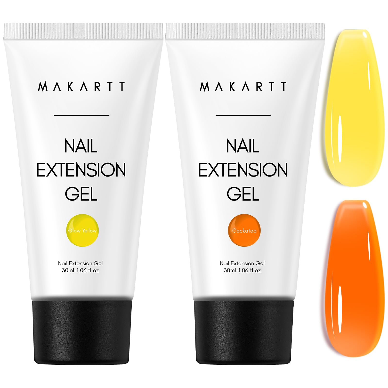 Makartt Hema-Free Poly Nail Gel Set: Orange Yellow Colors, Strong Builder for Extension Overlay Strengthener 3D Diy, Multifunctional, Long-lasting