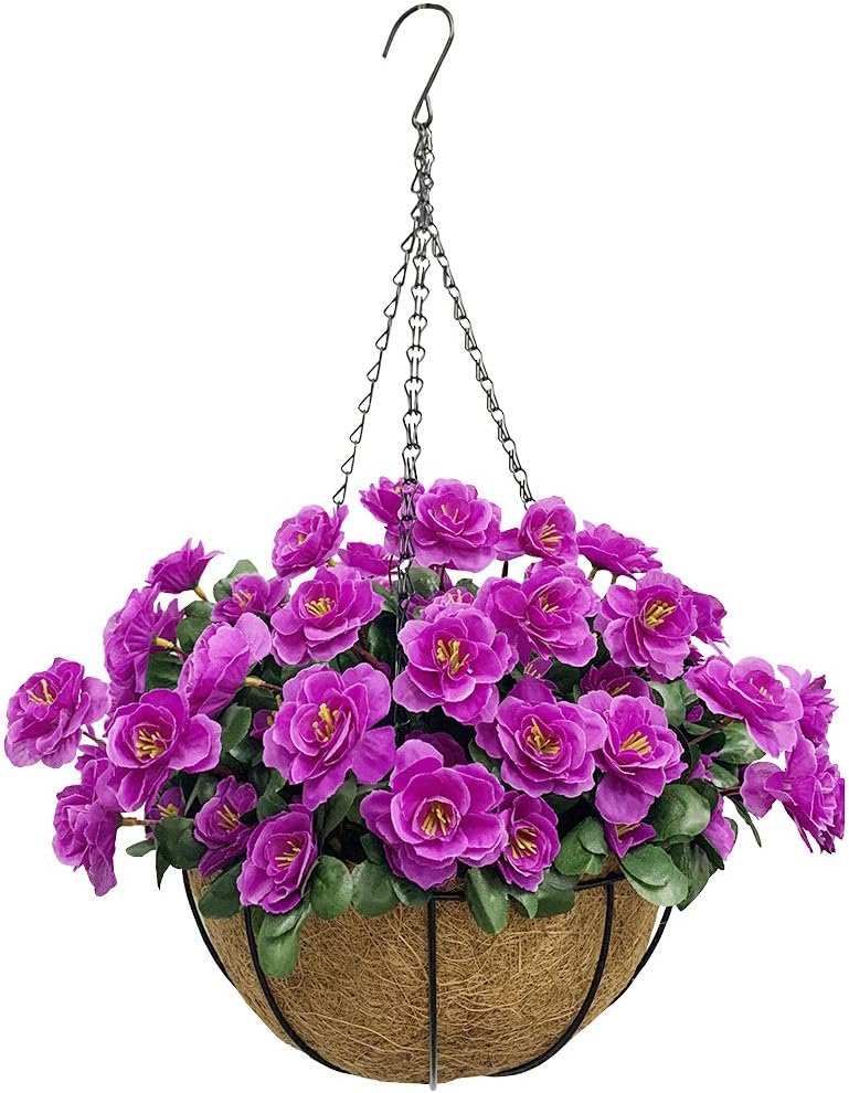 Lopkey Outdoor Artificial Red Azalea Bush Flower Patio Lawn