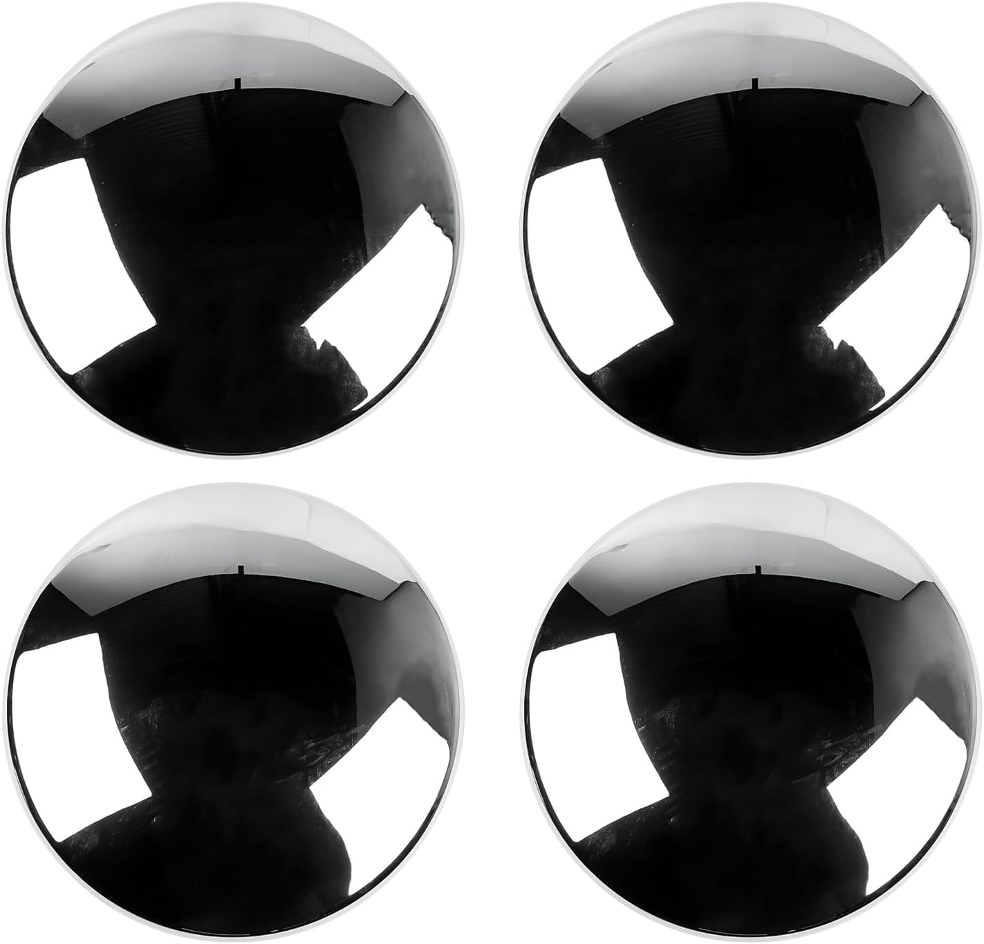 Front & Rear Chrome Wheel Center Hub Caps Covers Replacement for 2003-2017 Dodge Ram 3500 1-TON DUALLY 8-Lug 5 Slot 17" Steel Wheels 52106876AA 52106877AB 570-8010 570-8009