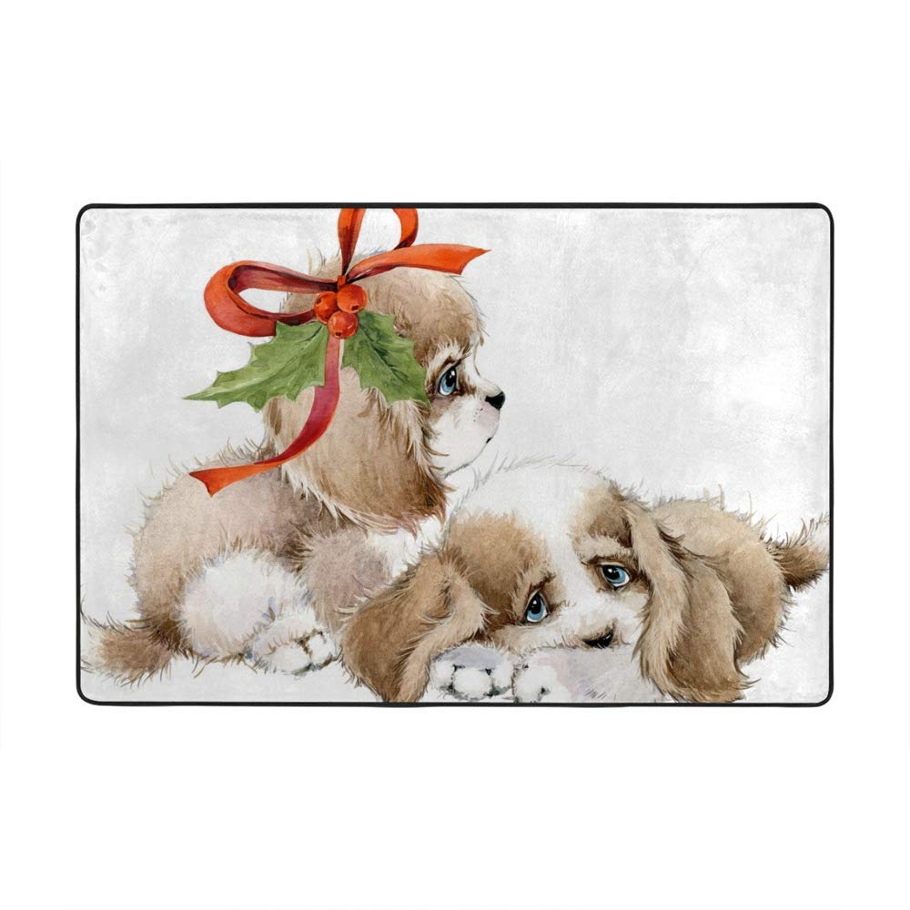 Tapis de Noël aquarelle grand format 183x122cm Ruchen