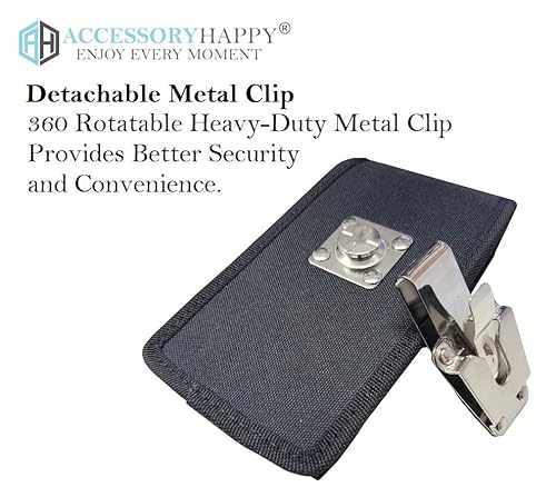 Ah Premium Rotating Nylon Canvas Phone Holster Holder, Phone Belt Pouch Swivel Clip Phone Holster For Android Moto Samsung Lg Google Iphone 11 (5.8”), Iphone 13, Iphone I14 Fits Thick Case (Small) #TOP5