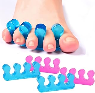 4 PCS Gel Toe Separator, Gel Nail Polish Toe Spacers for Men and Women Straighteners and Correctors Reusable for Overlapping Toes, Bunions, Hammer Toe, Foot Pain Relief, Pedicure Manicure Nail Art