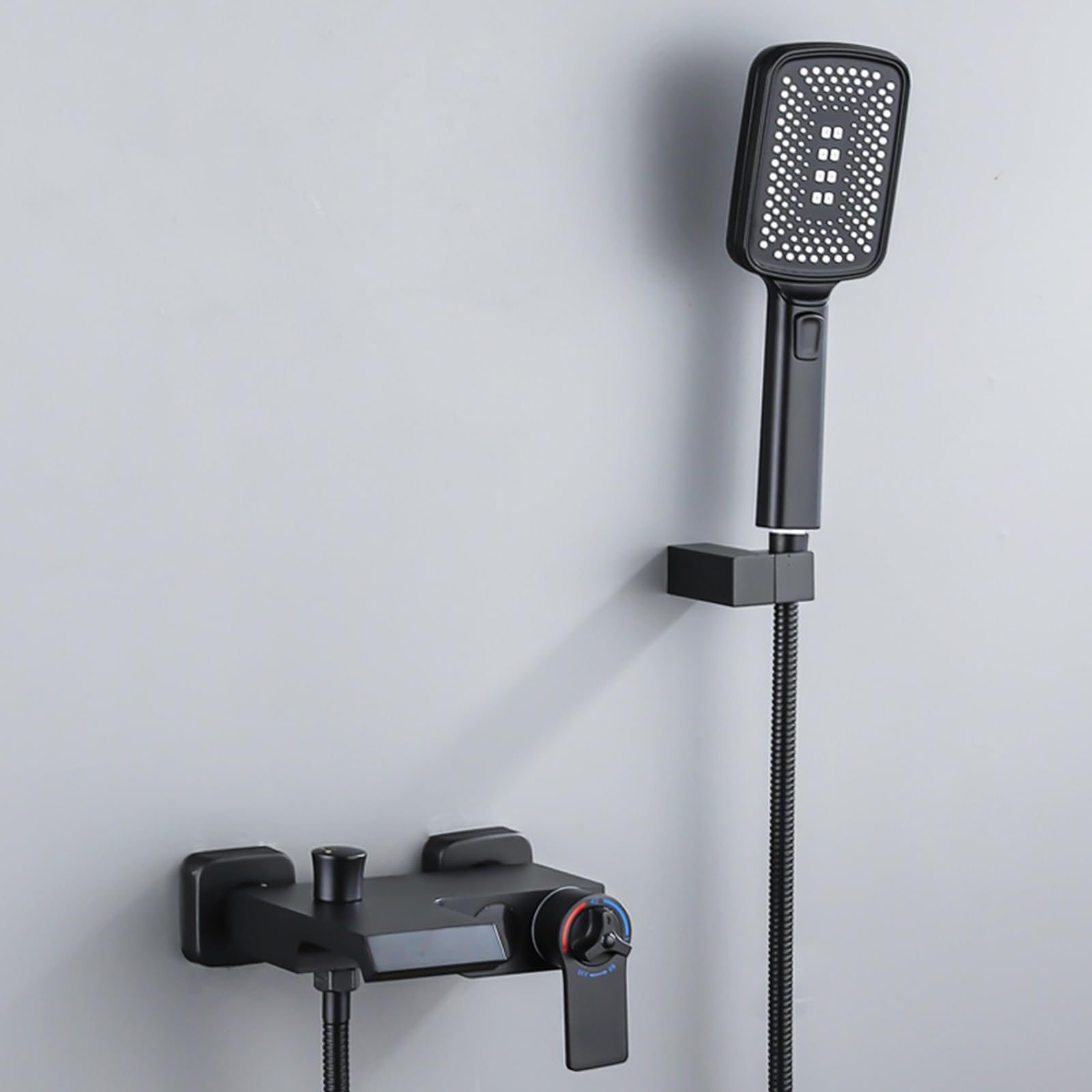 SnamicE Bath Shower Mixer Tap d Bath Mixer Taps with Shower Waterfall 3 Mode Handshower Single Lever Mixer Tap,Black