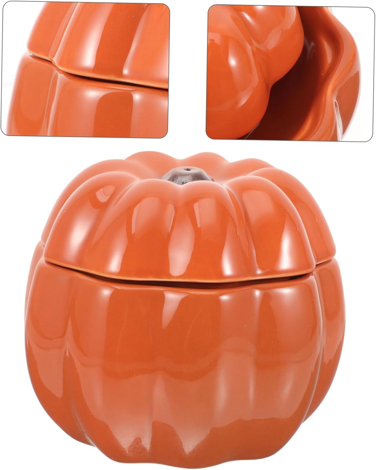 YARNOW Ceramic Pumpkin-Shaped Cat Bowl Puppy Food Feeder Elevated Design for Cats Pets Stable Prevents Food Spills Reusable Pet Supplies