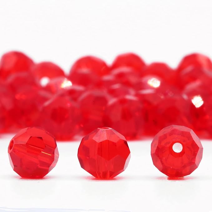 Dowarm 100 Pieces 8MM Round Crystal Glass Beads for Jewelry