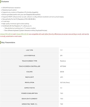 2.8inch Resistive Touch Screen TFT LCD Raspbian Display 320240 LCD Module for Raspberry Pi 4 3 2 Model B B+ A+ Driver Provided @XYGStudy (2.8inch RPi LCD (A))
