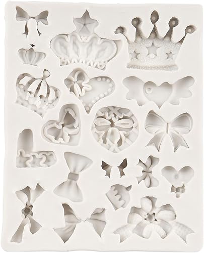 Miniatura 8 de QDMOLDS Molde de silicona para corona, molde de fondant, para decoración de pasteles, chocolate, caramelo, cupcake, decoración de azúcar, pasta de