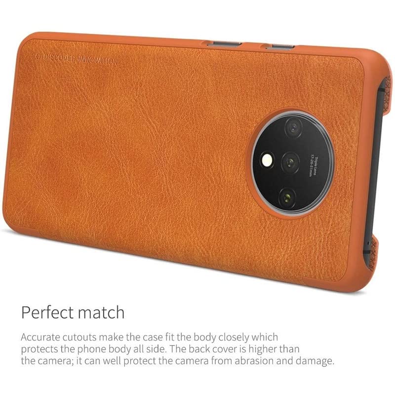 Image of WHITBULL Royal Leather Magnetic Flip case Compatible with OnePlus 7T / One Plus 7T Brown