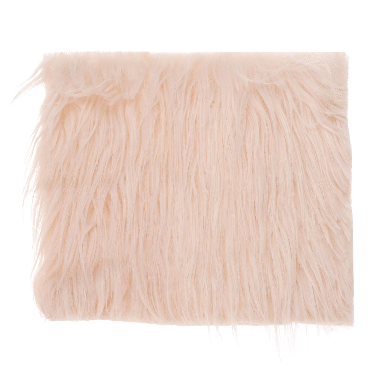 DMiotech 10"x10" Light Pink Faux Fur Square Fabric, Fluffy Faux Fur for Crafts Gnomes, Animal Costumes, Cushions