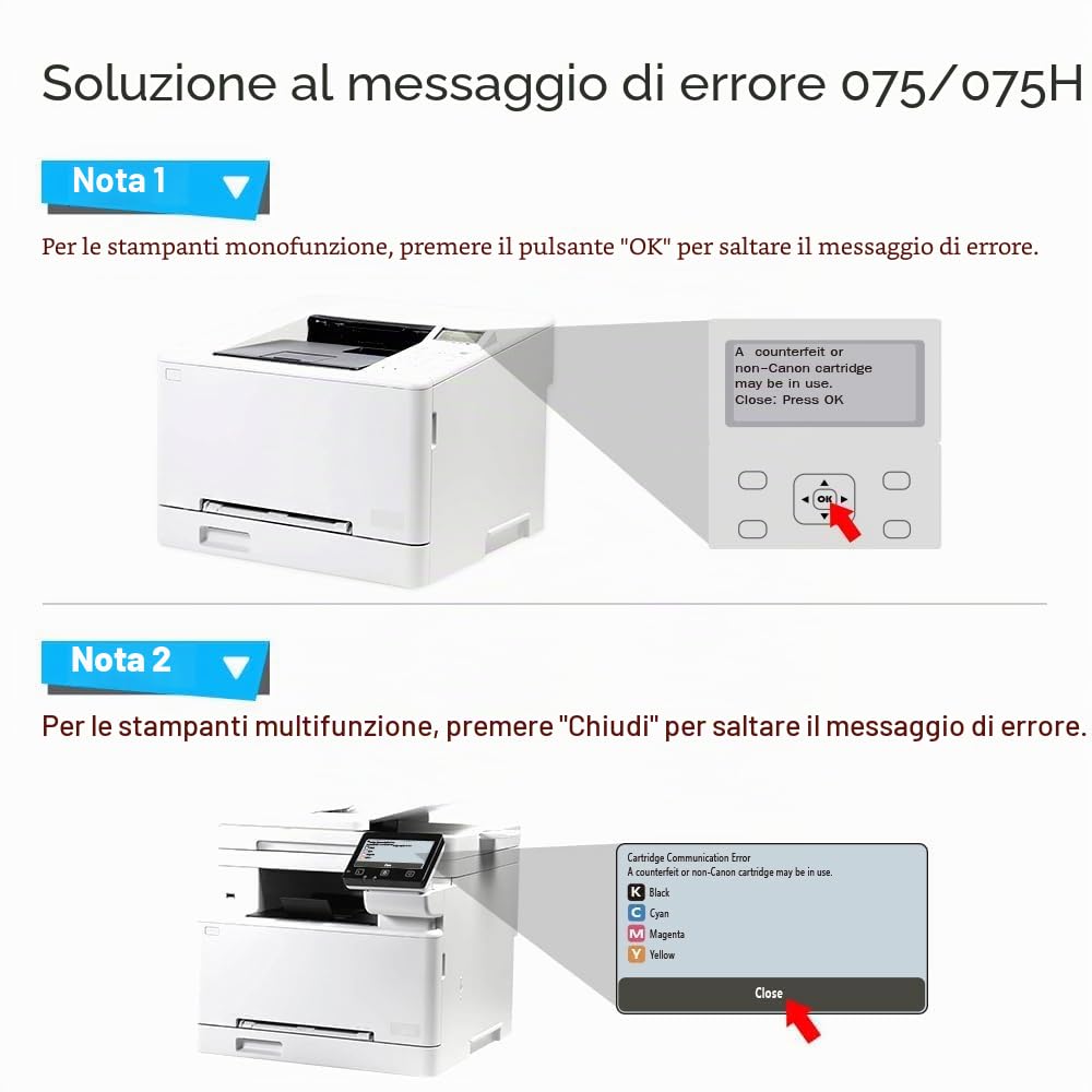 075 075H Toner Compatibile per Canon I-sensys MF664Cdw MF667Cdw | 075 Cartuccia di Toner ImageCLASS LBP646Cdw LBP647Cdw MF665Cdw MF662Cdw MF663Cdw Series Inchiostro Stampante 4-Confezione