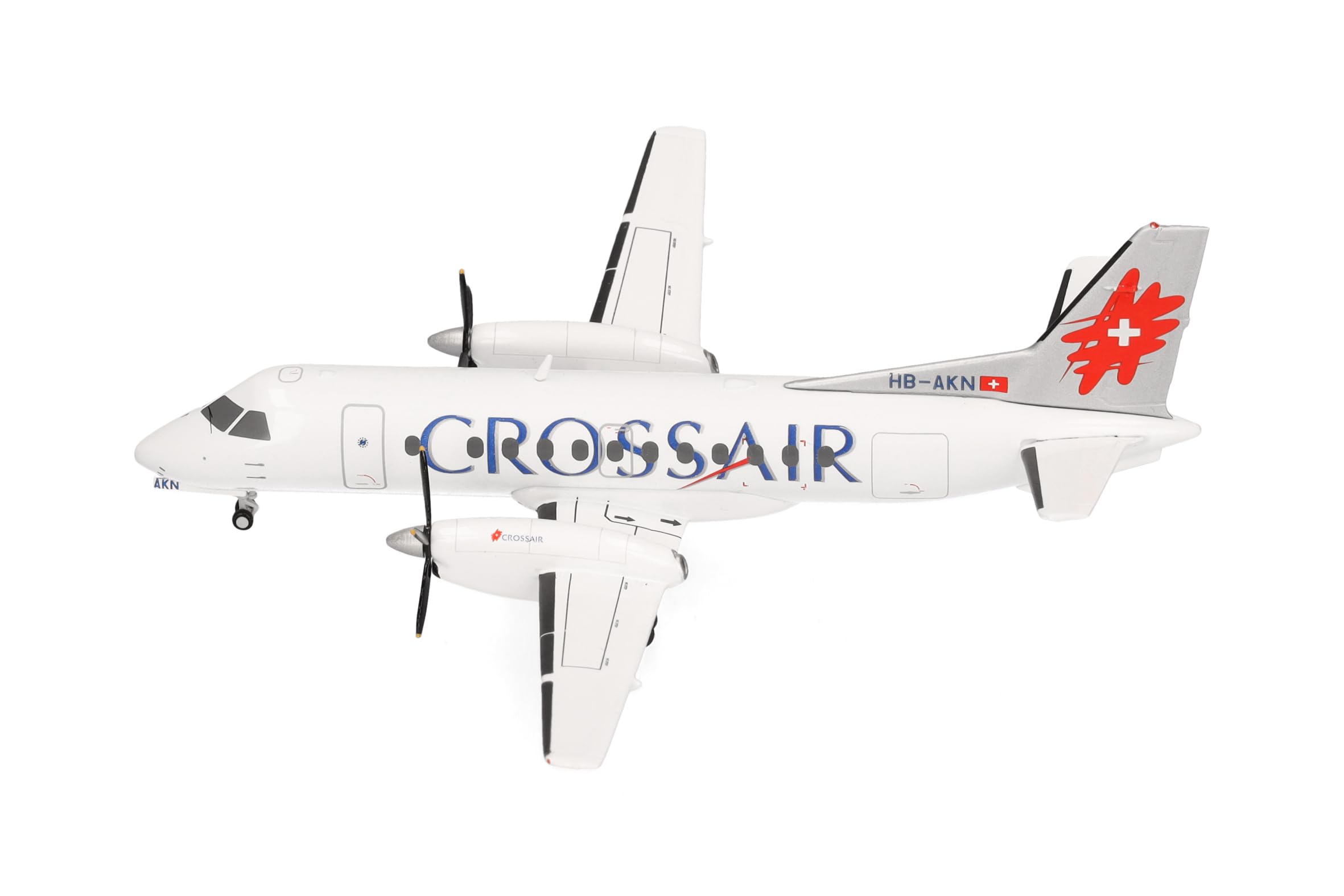 herpa Crossair Saab 340 (Last Colour Scheme) Miniature 1:200 Scale Collectible Model without Base Metal, Multicoloured - Image 2