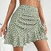 Womens Boho Floral Mini Skirt Y2k Flowy Ruffle A Line Layered Short Skirts Summer Beach Vacation Outfits Green