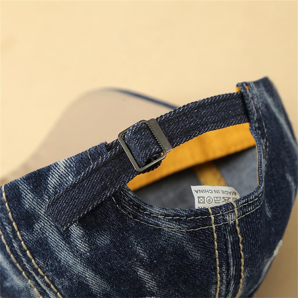 Women's Denim Baseball Cap with Pearl Rhinestone Trendy Y2k Visors UV Protection Sun Hat Outdoor 2026 - Image 3