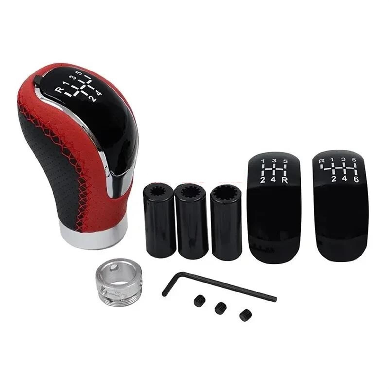Ydxherta E Universal 5/6 Speed Gear Shift Knob Shifter Lever Handl Modified Stick Leather Auto Accessories For Manual Car Modles Spar Parts(E)