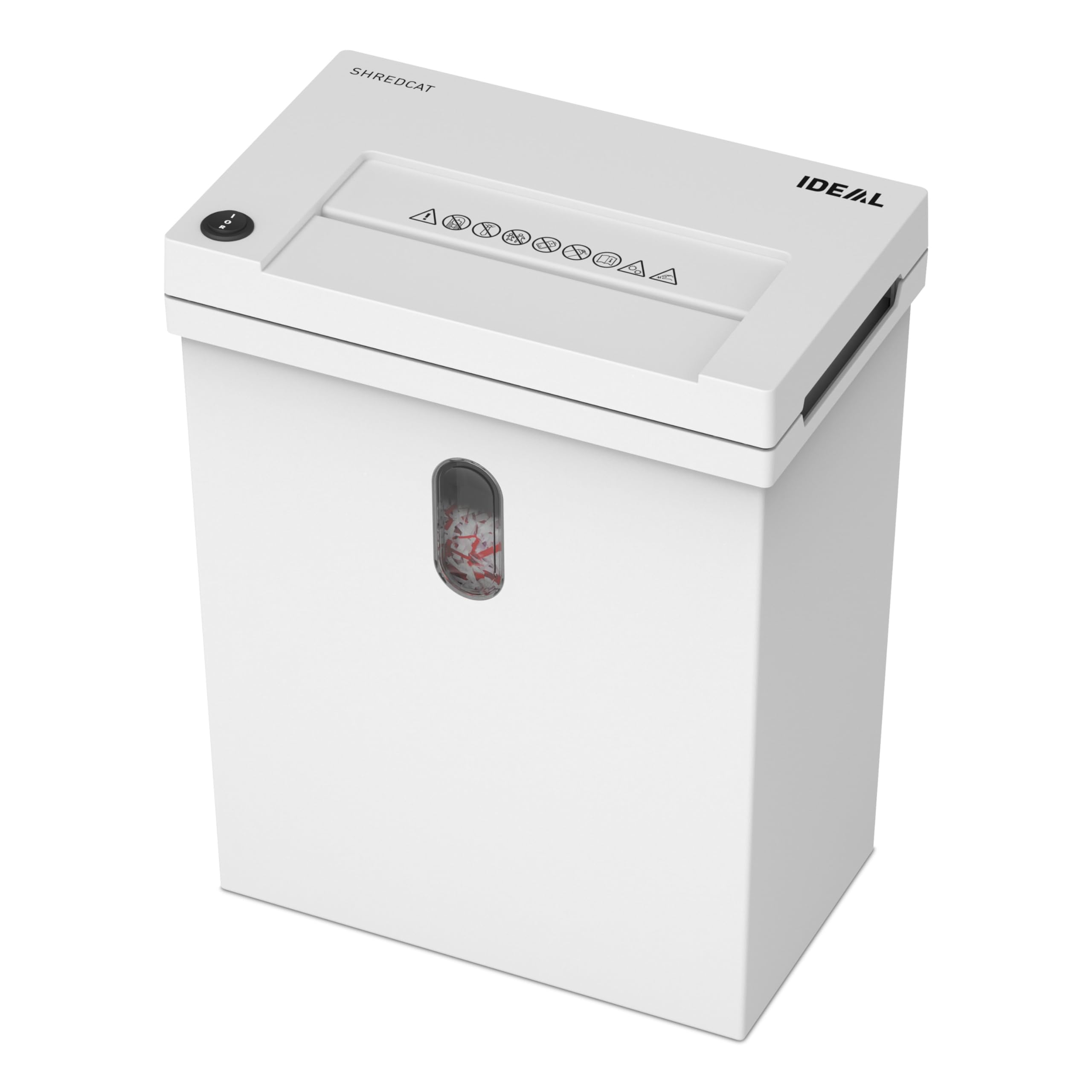 IDEAL Shredcat 8100, Distruggidocumenti, Tritadocumenti di Alta Qualità, Silenziosi e Affidabili, Conformi al GDPR (8-10 fogli) | Capacità serbatoio 20 l, 5 x 30 mm