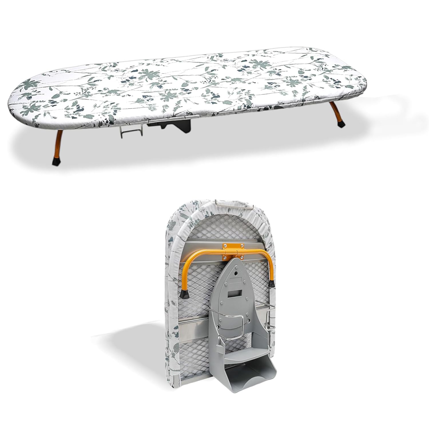 NEWFUN Table a Repasser Pliable, Planche a Repasser Pliable, Table à Repasser Pliable, Pieds de Table Pliables pour Un Gain de Place, Planche à Repasser Compacte avec Support de Table, Gris,89x33cm