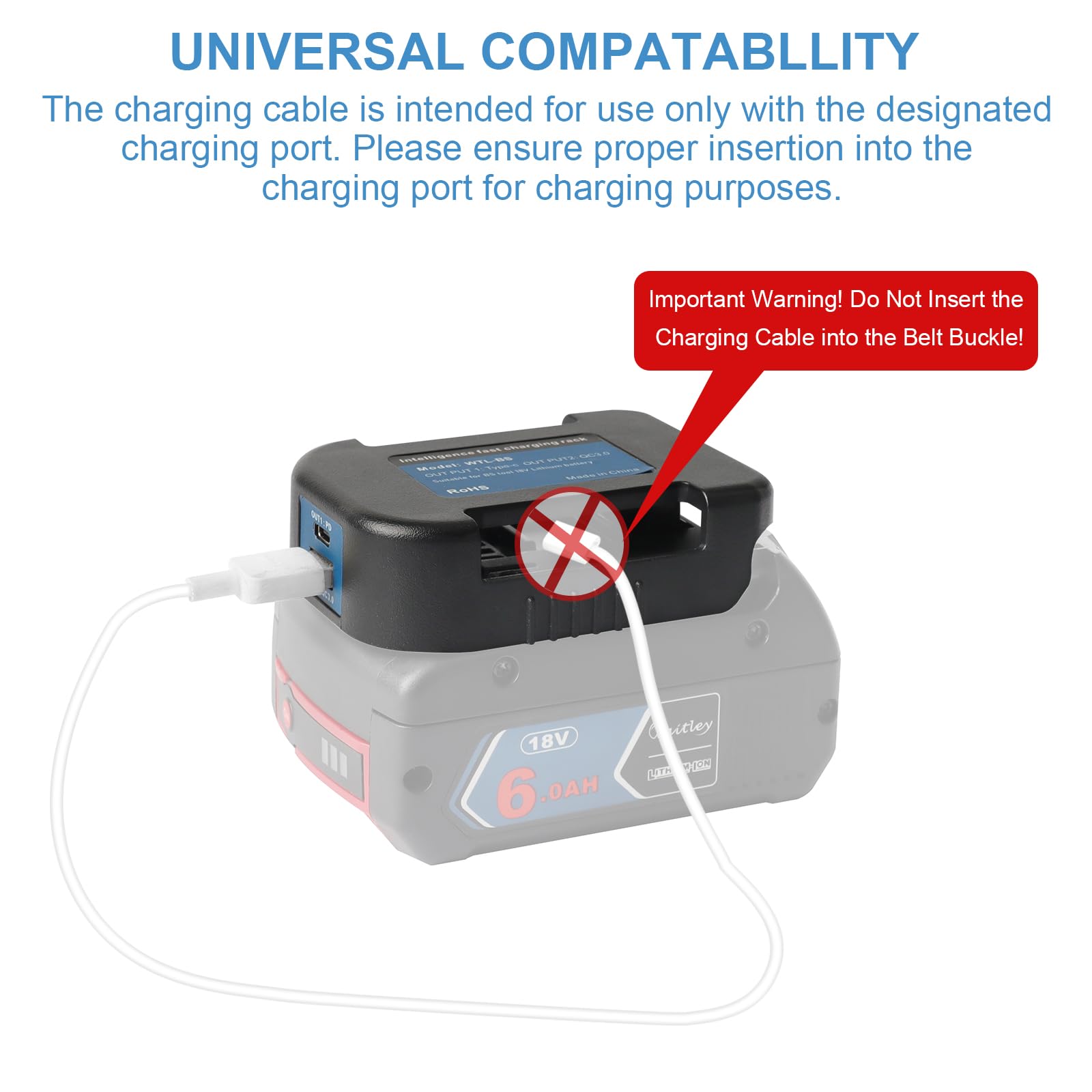 Adattatore Caricabatteria Per Utensili Bosch E Makita 18V Con USB - Trasforma La Tua Batteria In Power Bank! - Foto 10