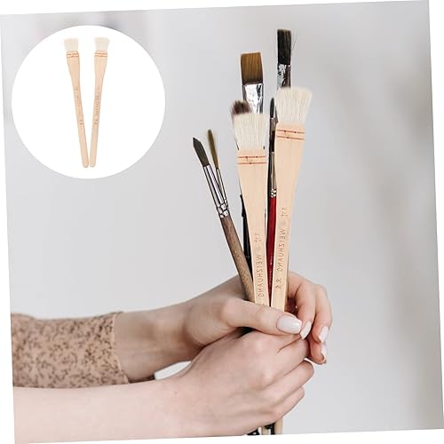 Miniatura 7 de EXCEART 2pcs Filbert Pinceles de Pintura Cepillos Liner para Pintura Arte Herramientas de Pintura