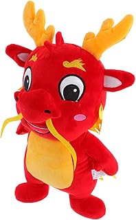 Toyvian Dragão De Pelúcia Boneca De Pelúcia Decoração Vermelha Brinquedos Infantis Mascote De Pelúcia Brinquedo De Pelúcia Dragão Mascote Boneca Kawaii Bichos De Pelúcia