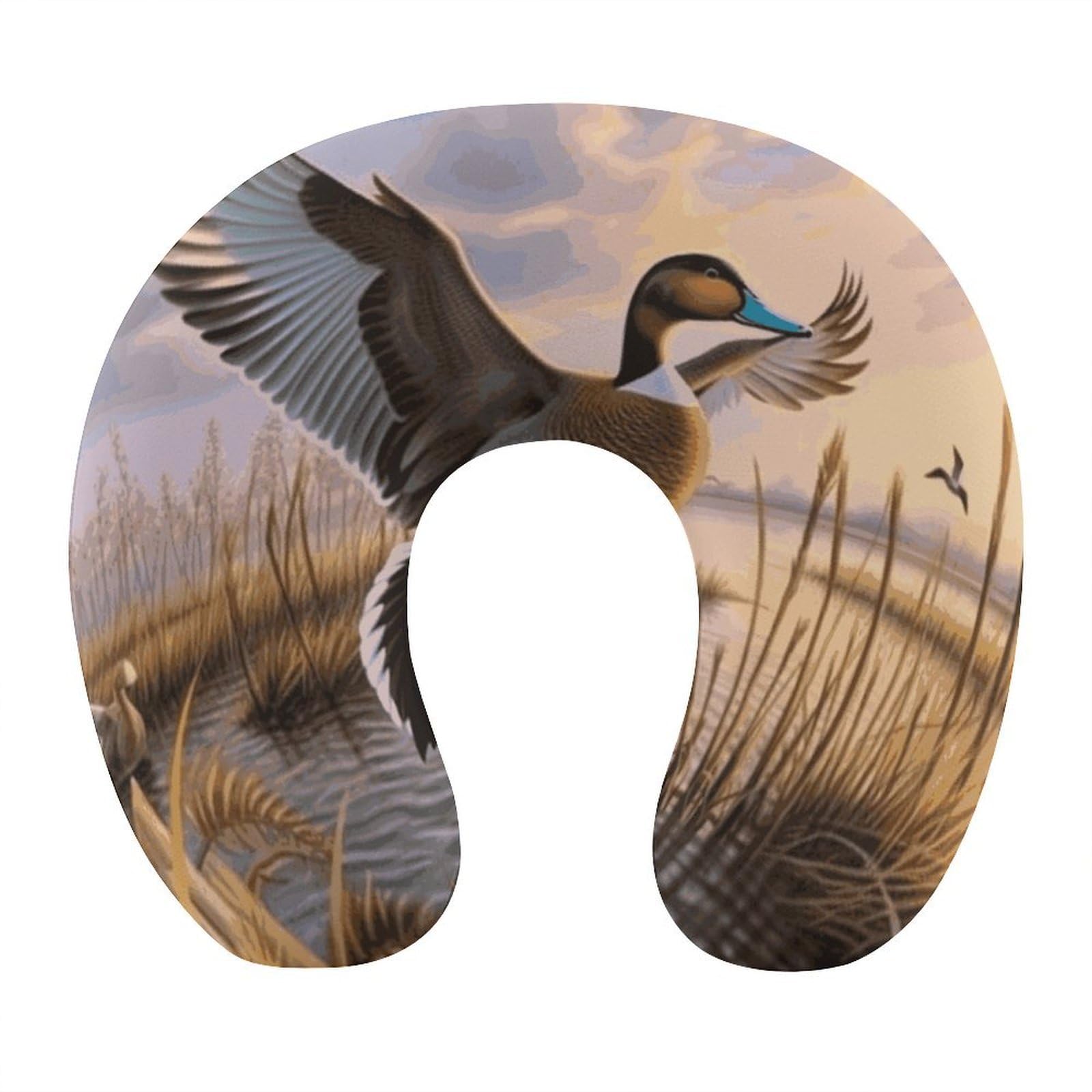 Btcowzrv Style Hunting Flying Wild Ducks U Shaped Neck Pillow Travel Pillows