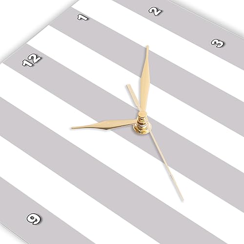 Miniatura 3 de 3dRose Wall Clock Silent - 15 inch - Grey and White Stripes Pattern - Gray Vertical Striped Stripy Stripey Retro Traditional Classic - Stripe