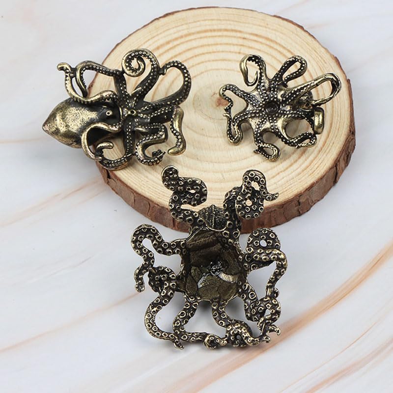 Miniatura 8 de Opexicos 3 piezas de estatua de pulpo pequeño de metal latón té mascota decoración decoración hogar accesorios artesanía decoración del hogar