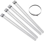 100pcs Heavy Duty 304 Stainless Steel Cable Ties Wrap Coated Self Locking Metal Zip Ties
