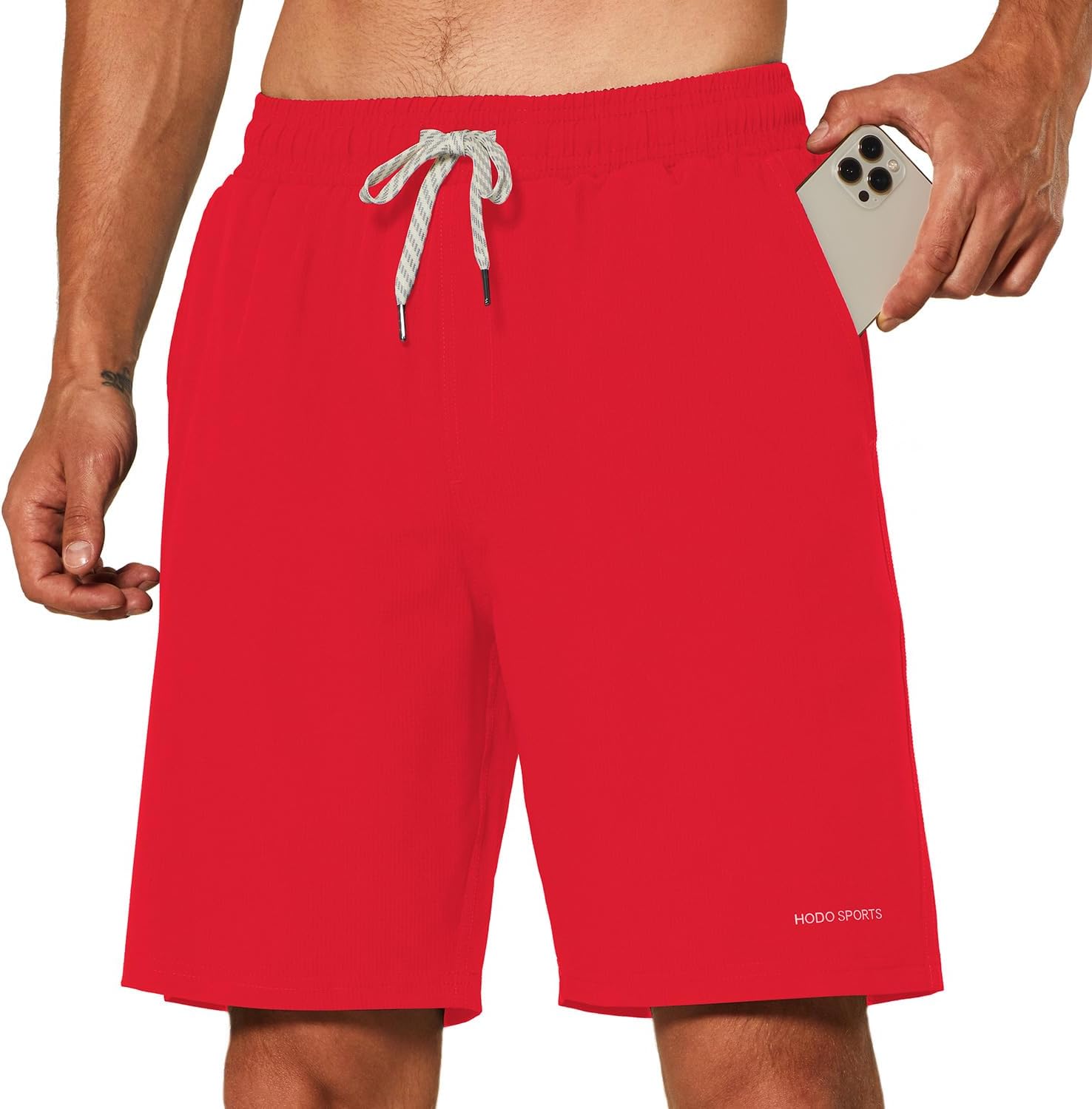 HODOSPORTS Mens Swimsuit Trunks 9" Quick Dry Swim Shorts with Compression Liner and Pockets - Image 2