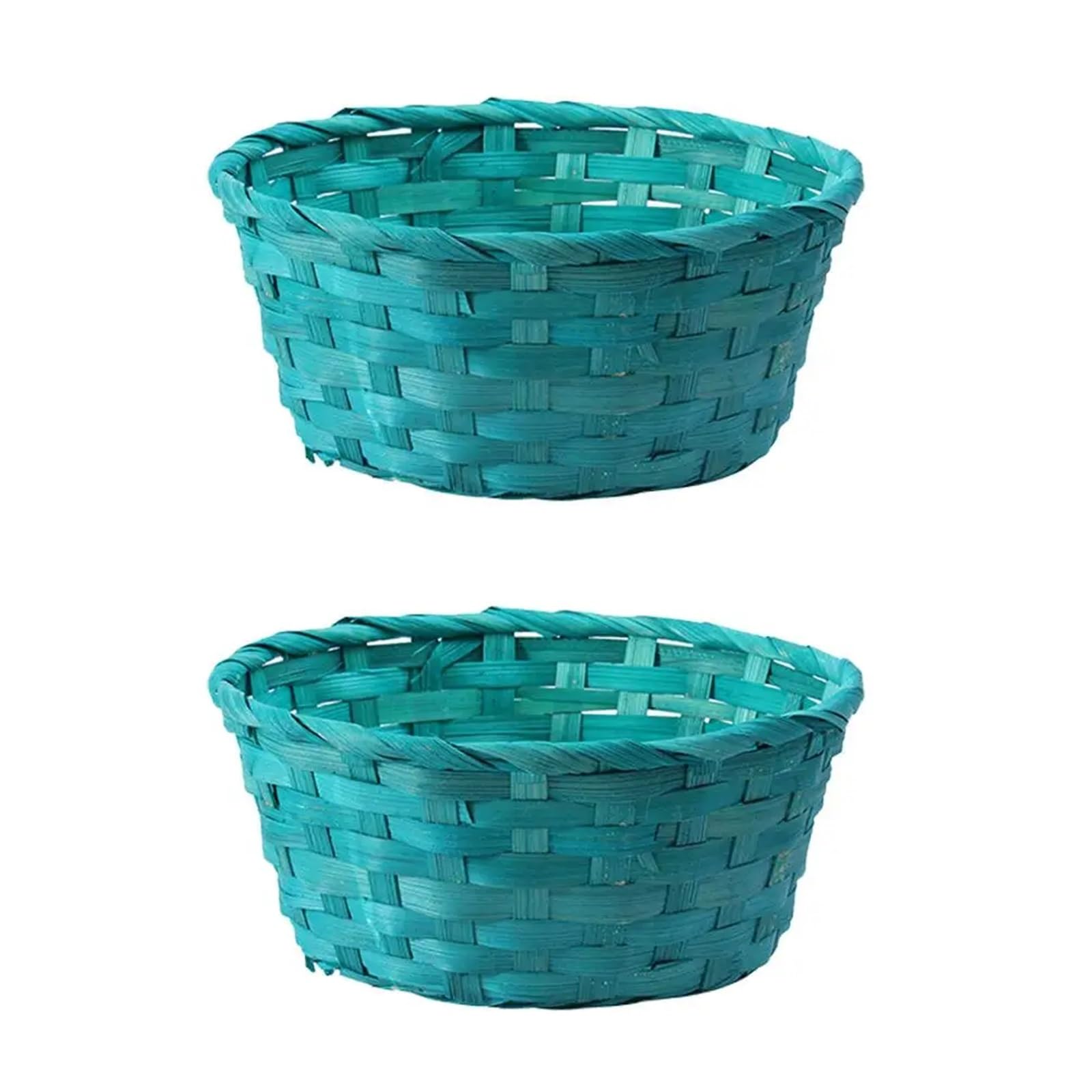 Panier à œufs en lot de 2 paniers ronds verts tissés à la main légers