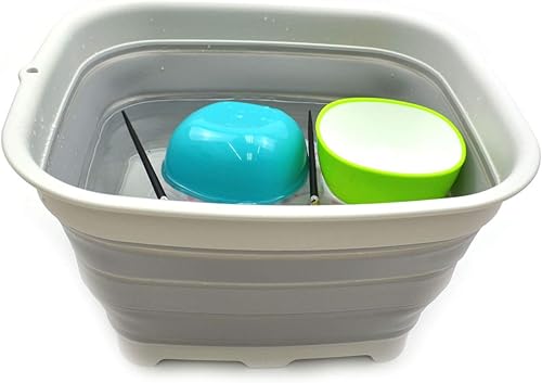 Miniatura 4 de SAMMART Bandeja plegable de 15 litros (3.9 galones) con tapón de drenaje, lavabo plegable, bañera portátil para lavar platos, bandeja de