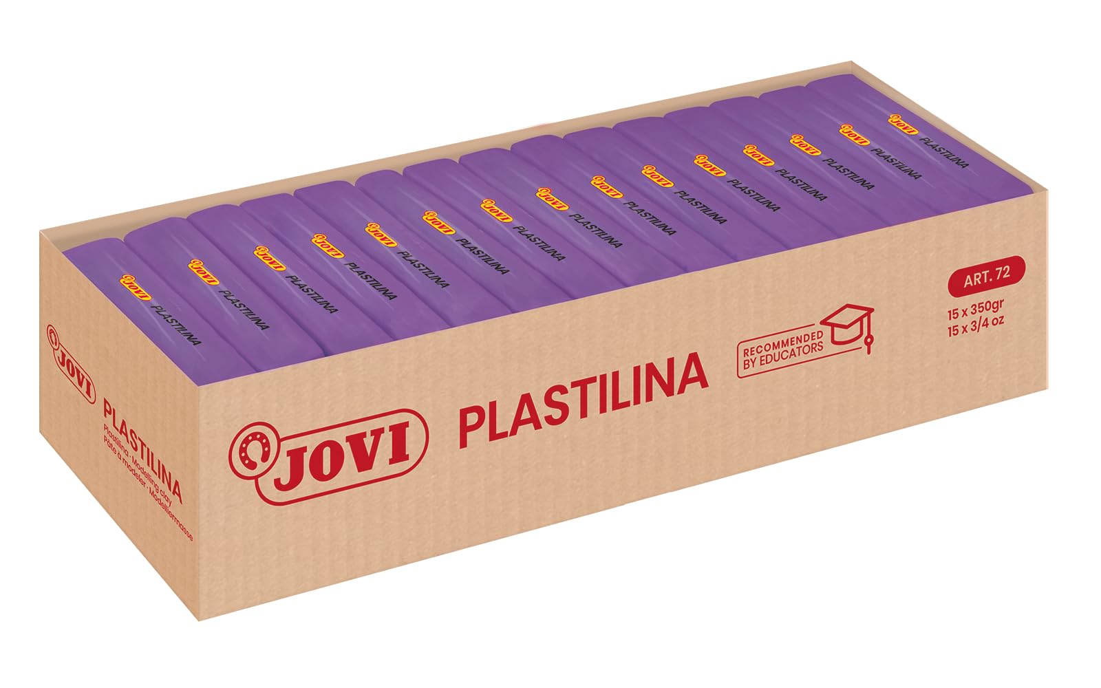 Jovi Plastilina, Color Lila, 350 Gramos (7214) | Base vegetal, no tóxica, sin gluten, para niños a partir de 3 años, reutilizable, ideal para manualidades y juegos