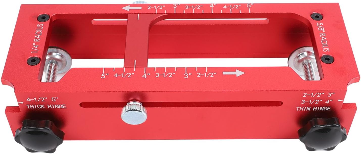 Qinlorgo Door Hinge Installation Kit, Adjustable Hinge Jig, Self Centering Drill Bit Kit for 2.5-5 Inch Hinges, Ideal for Door Installation