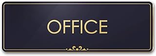 Office Sign, Black/Gold, Engraved, 3