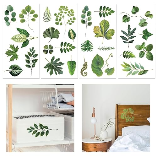 GLOBLELAND 4 Sheets Maple Leaf Transfer 11.8x5.9inch Ginkgo Leaf Rub