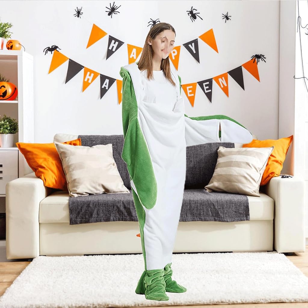 NALsa Manta con Capucha Manta de Franela Suave y acogedora | Saco de Dormir de Animales, Manta vestible de Dinosaurio, Regalos de Dinosaurios