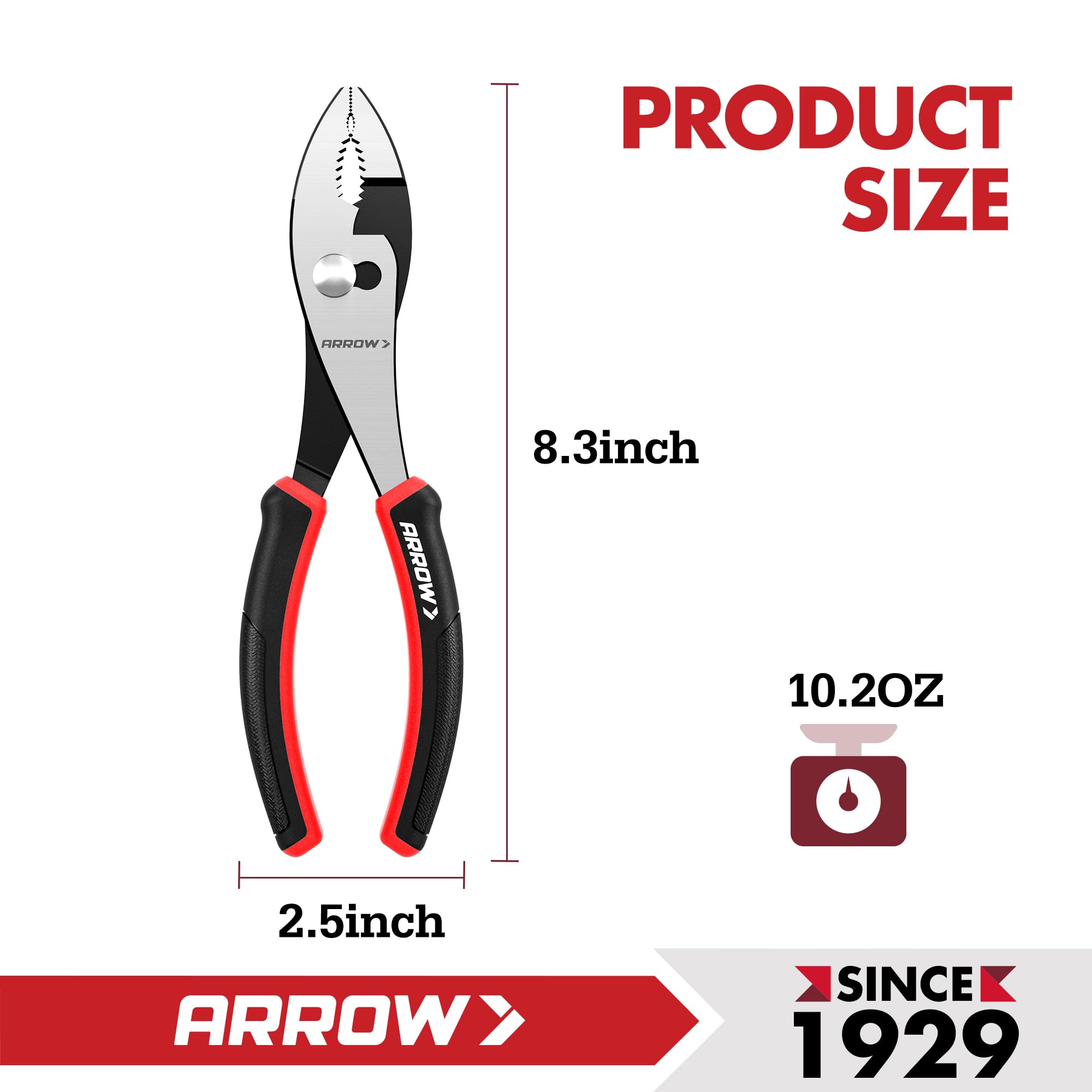 Arrow Slip Joint Pliers - 8 Inch High Carbon Steel -7 Arrow Slip Joint Pliers - 8 Inch High Carbon Steel -7