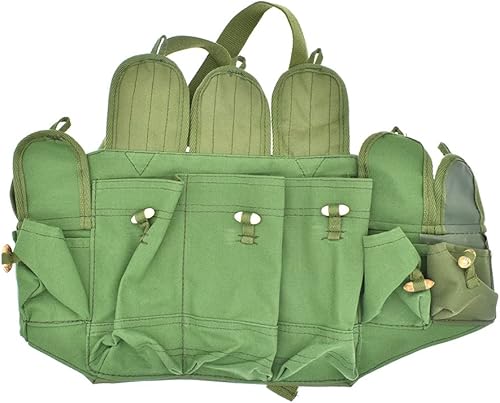 Tipo 56 Excedente Militar Guerra de Vietnam Ejército EE.UU. Pecho Rig Munición Bandolier Bolsa Munición Táctica Almacenamiento Bolsa Verde