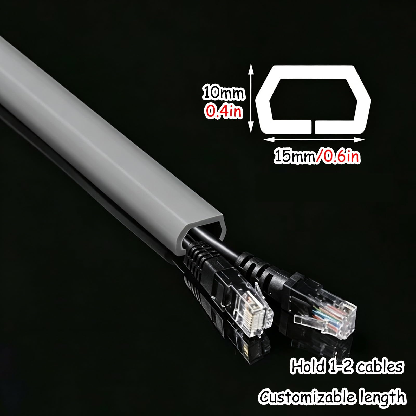Goulotte Passe Cable Cache-Fil De Sol Gris De Longueur Personnalisée