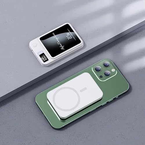 AlphaDesighLuxe - Cargador portátil inalámbrico, magnético, batería de carga rápida segura para Mag, USB 22.5 W tipo C para iPhone 15141312, Apple