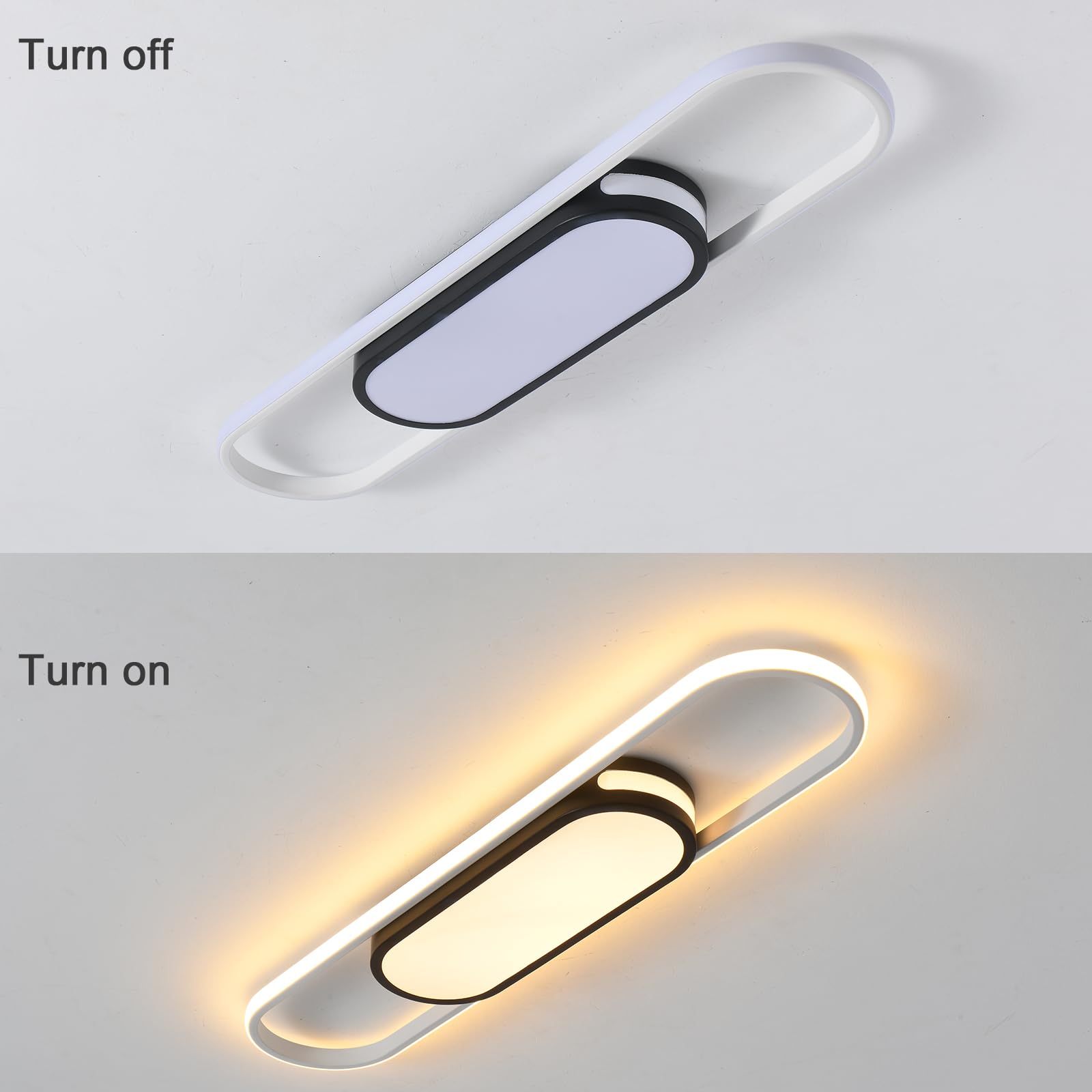 Oninio Lámpara de Techo LED Moderna Plafón Regulable con Mando a Distancia Lámpara de Techo para Salón Cocina Comedor Dormitorio 80 cm